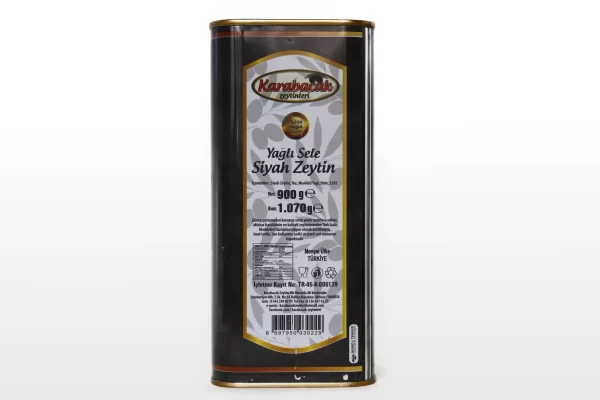 Karabacak Hiper Yağlı Sele Zeytin 1 KG Teneke Kutu