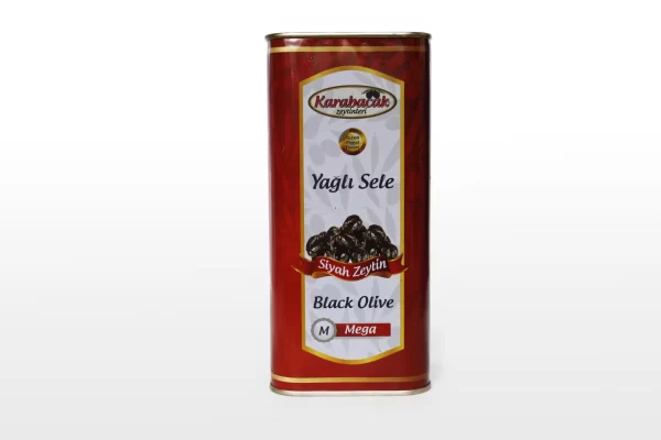 Karabacak Mega Yağlı Sele Zeytin 1 KG Teneke Kutu