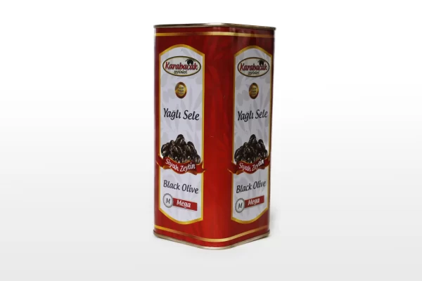 Karabacak Mega Yağlı Sele Zeytin 1 KG Teneke Kutu