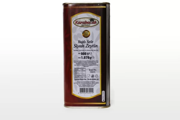 Karabacak Mega Yağlı Sele Zeytin 1 KG Teneke Kutu