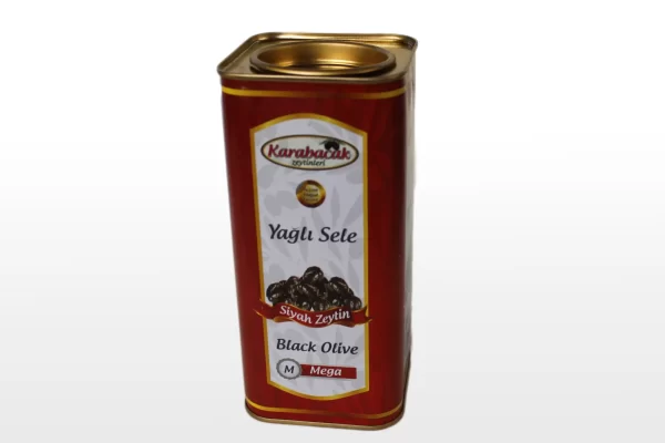 Karabacak Mega Yağlı Sele Zeytin 1 KG Teneke Kutu