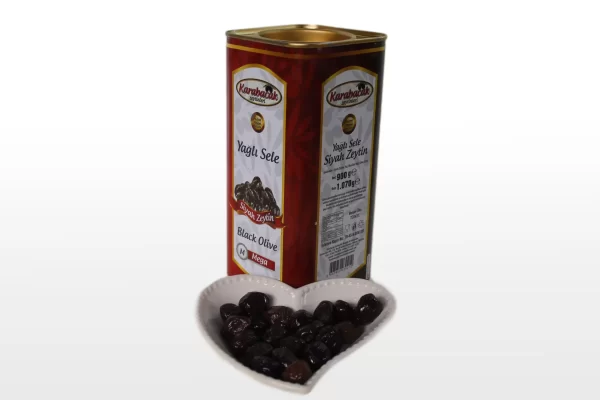 Karabacak Mega Yağlı Sele Zeytin 1 KG Teneke Kutu