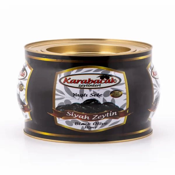 Karabacak Zeytinleri Hiper Siyah Zeytin Yağlı Sele 2kg Kutu