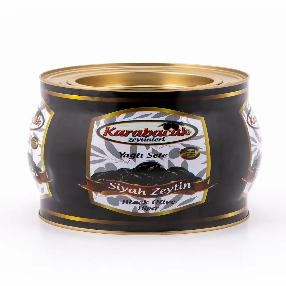 Karabacak Zeytinleri Hiper Siyah Zeytin Yağlı Sele 2kg Kutu