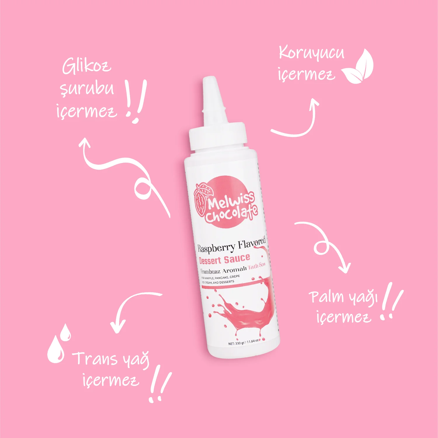 Melwiss Frambuaz Aromalı Tatlı Sos 330g - Görsel 3